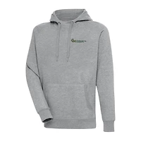 Men's Antigua Heather Gray George Mason Patriots Victory Pullover Hoodie