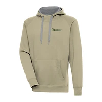 Men's Antigua Khaki George Mason Patriots Victory Pullover Hoodie