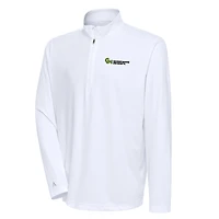 Men's Antigua  White George Mason Patriots Tribute Quarter-Zip Top