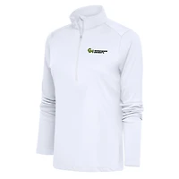 Women's Antigua  White George Mason Patriots Tribute Half-Zip Top