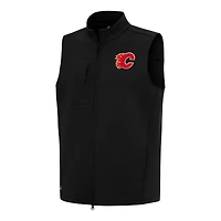 Men's Antigua Black Calgary Flames Demand Full-Zip Vest