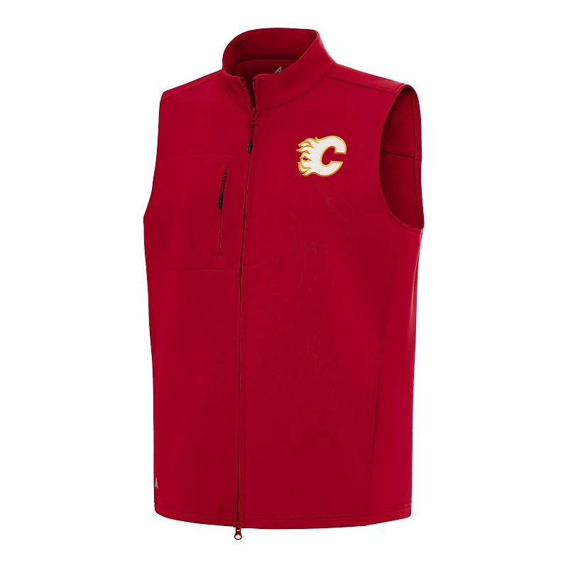 Men's Antigua Red Calgary Flames Demand Full-Zip Vest