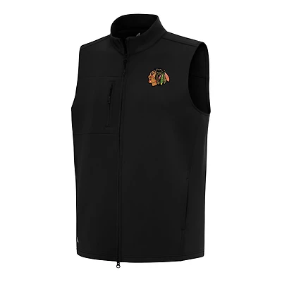 Men's Antigua Black Chicago Blackhawks Demand Full-Zip Vest