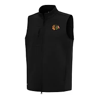 Men's Antigua Black Chicago Blackhawks Demand Full-Zip Vest