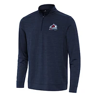Men's Antigua Heather Navy Colorado Avalanche Bright Quarter-Zip Top