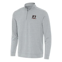 Men's Antigua Heather Gray Anaheim Ducks Bright Quarter-Zip Top