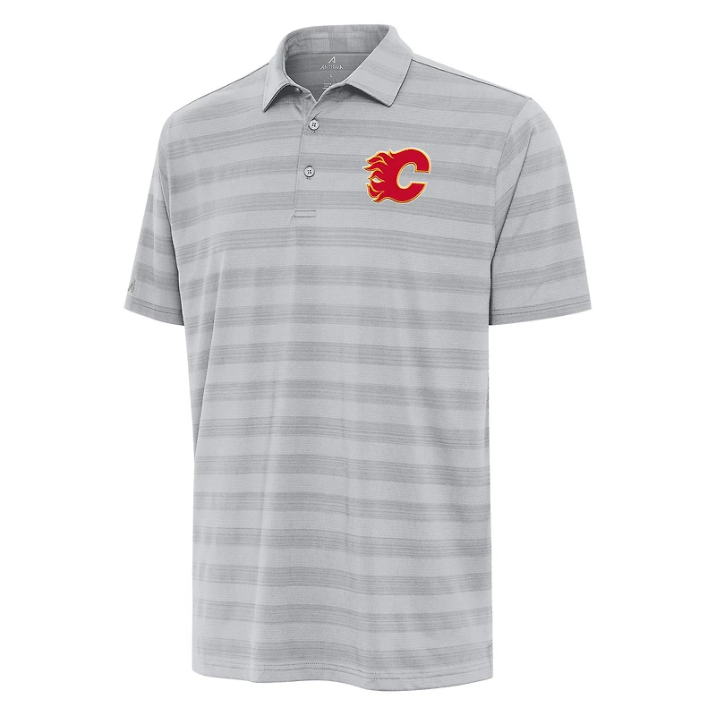 Men's Antigua Gray Calgary Flames Tunnel Polo