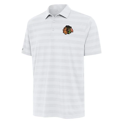 Men's Antigua White Chicago Blackhawks Tunnel Polo