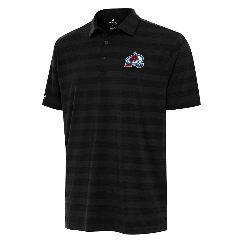 Men's Antigua Black Colorado Avalanche Tunnel Polo