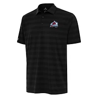 Men's Antigua Black Colorado Avalanche Tunnel Polo