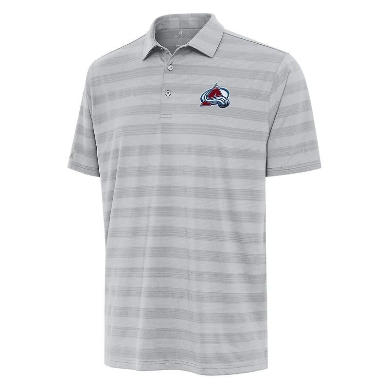 Men's Antigua Gray Colorado Avalanche Tunnel Polo