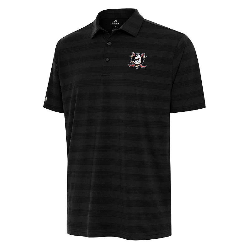 Men's Antigua Black Anaheim Ducks Tunnel Polo
