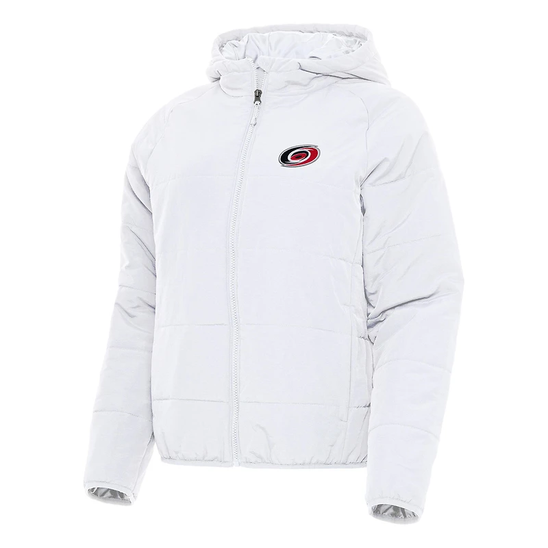 Women's Antigua White Carolina Hurricanes Universe Full-Zip Puffer Jacket