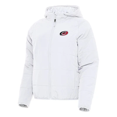 Women's Antigua White Carolina Hurricanes Universe Full-Zip Puffer Jacket