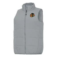 Women's Antigua Gray Chicago Blackhawks Experience Full-Zip Vest