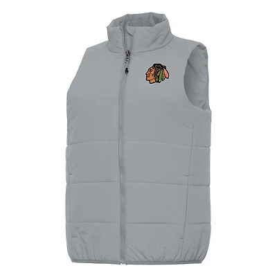 Women's Antigua Gray Chicago Blackhawks Experience Full-Zip Vest