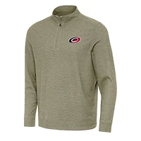 Men's Antigua Olive Carolina Hurricanes Subtle Quarter-Zip Sweatshirt