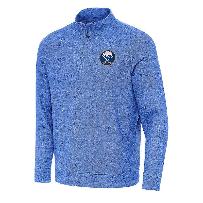 Men's Antigua Heather Royal Buffalo Sabres Subtle Quarter-Zip Sweatshirt