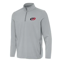 Men's Antigua  Gray Carolina Hurricanes Perilous Quarter-Zip Sweatshirt