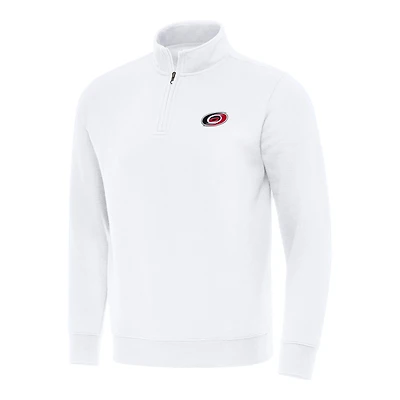 Men's Antigua White Carolina Hurricanes Victory Quarter-Zip Mock Sweatshirt