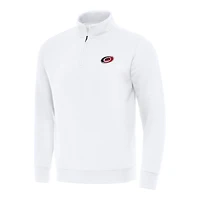 Men's Antigua  White Carolina Hurricanes Victory Quarter-Zip Mock Sweatshirt