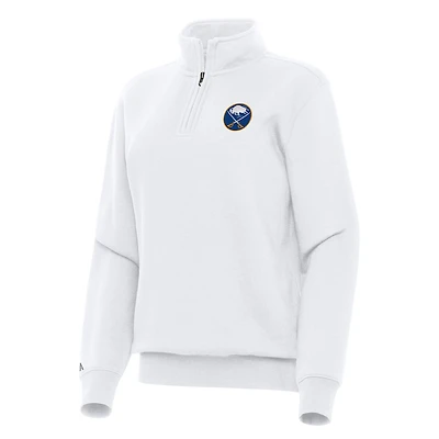 Women's Antigua White Buffalo Sabres Victory Quarter-Zip Sweatshirt