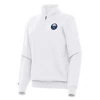 Women's Antigua White Buffalo Sabres Victory Quarter-Zip Sweatshirt