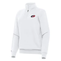 Women's Antigua White Carolina Hurricanes Victory Quarter-Zip Sweatshirt