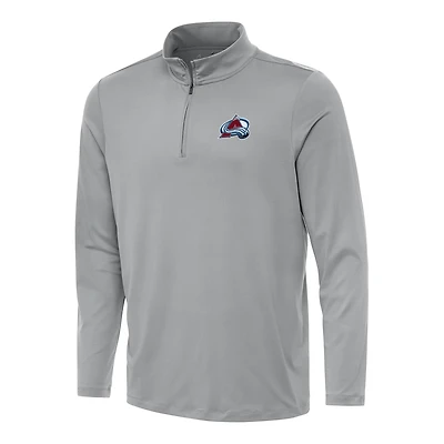 Men's Antigua Gray Colorado Avalanche Reprocess Quarter-Zip Top