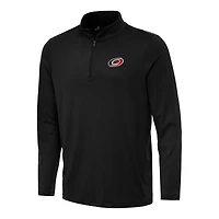 Men's Antigua Black Carolina Hurricanes Reprocess Quarter-Zip Top