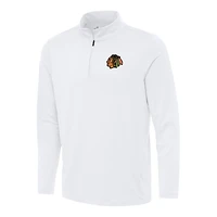 Men's Antigua White Chicago Blackhawks Reprocess Quarter-Zip Top
