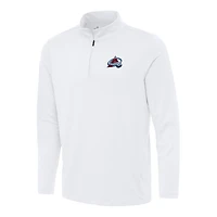 Men's Antigua White Colorado Avalanche Reprocess Quarter-Zip Top