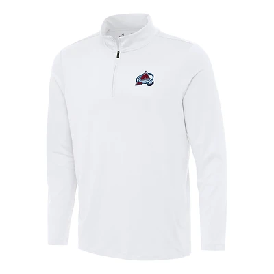 Men's Antigua White Colorado Avalanche Reprocess Quarter-Zip Top