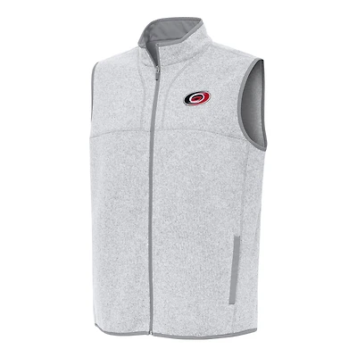 Men's Antigua Heather Gray Carolina Hurricanes Fortune Full-Zip Vest