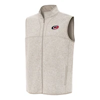Men's Antigua Oatmeal Carolina Hurricanes Fortune Full-Zip Vest