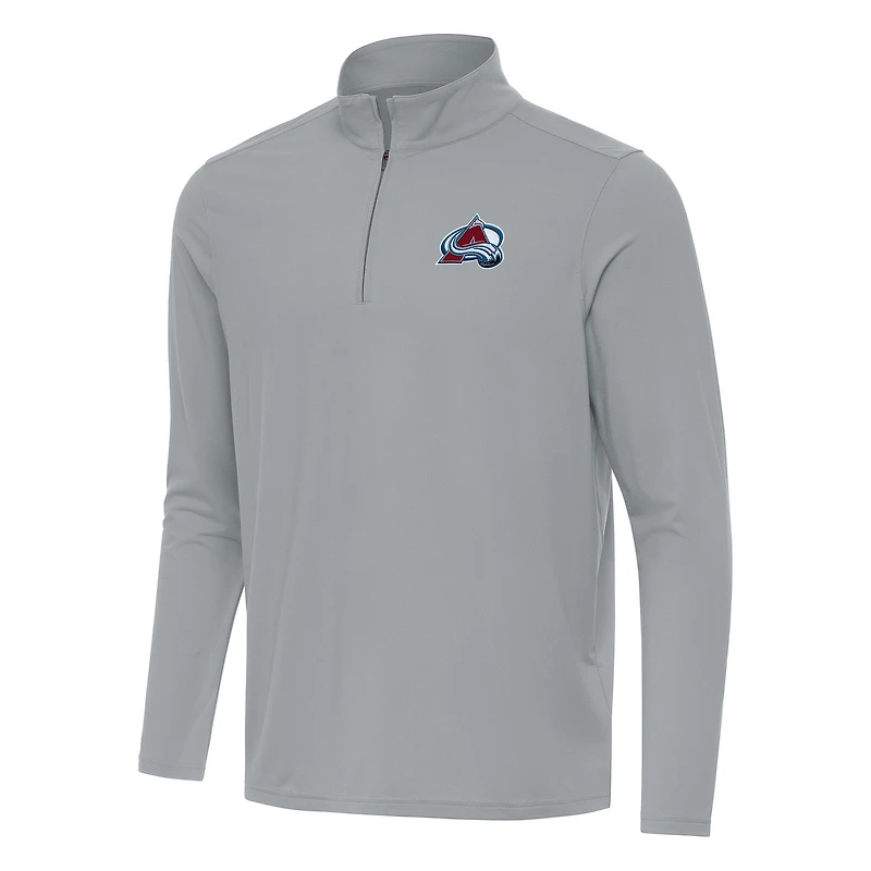 Men's Antigua Gray Colorado Avalanche Intent Quarter-Zip Top