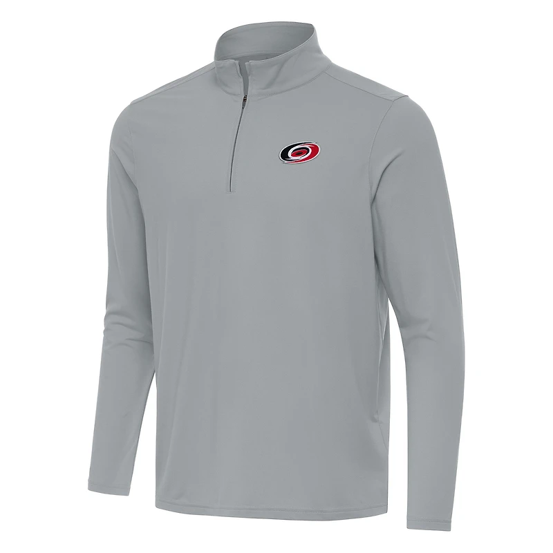 Men's Antigua Gray Carolina Hurricanes Intent Quarter-Zip Top