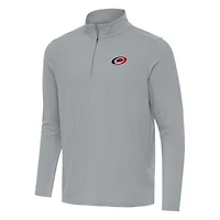Men's Antigua Gray Carolina Hurricanes Intent Quarter-Zip Top