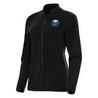 Women's Antigua Black Buffalo Sabres Continual Full-Zip Jacket