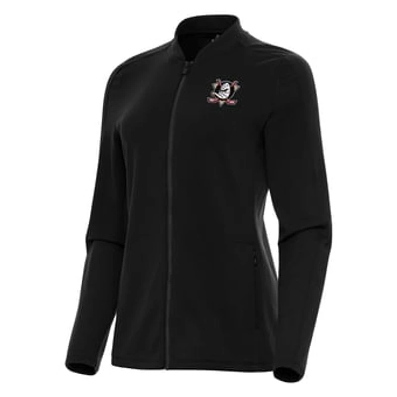 Women's Antigua Black Anaheim Ducks Continual Full-Zip Jacket