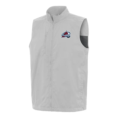 Men's Antigua  Heather Gray Colorado Avalanche Brisk Full-Zip Vest