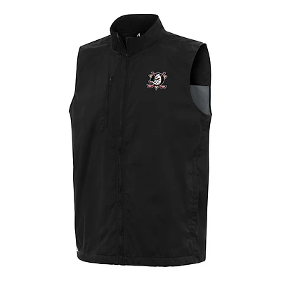 Men's Antigua  Black Anaheim Ducks Brisk Full-Zip Vest