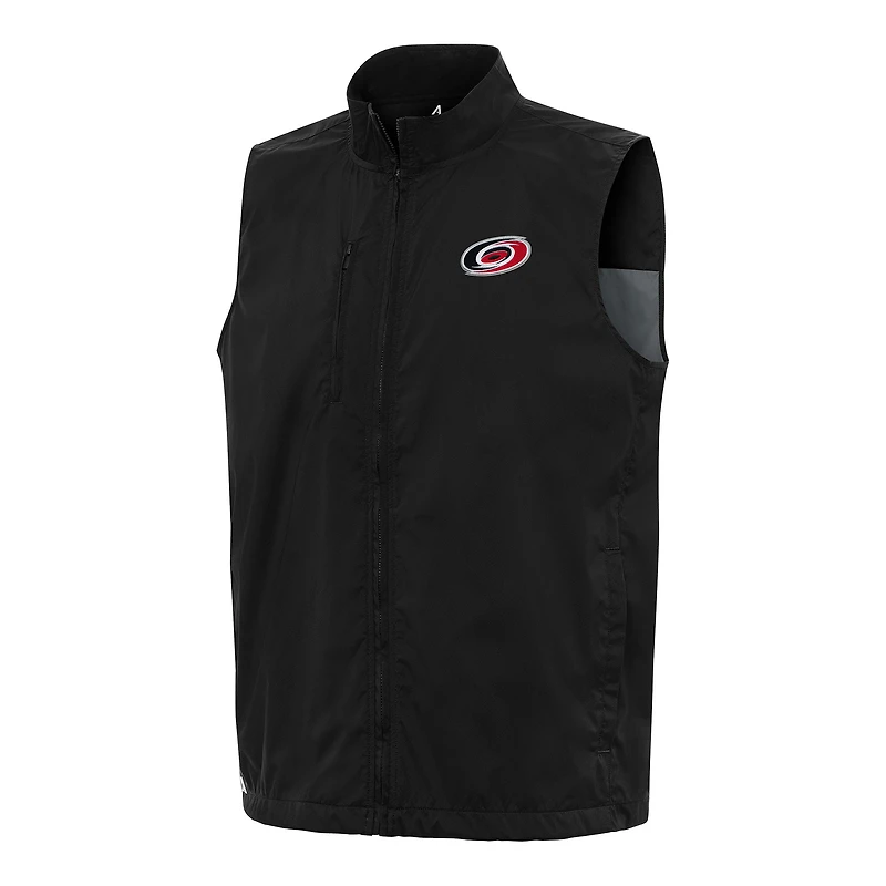 Men's Antigua  Black Carolina Hurricanes Brisk Full-Zip Vest
