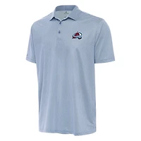 Men's Antigua Heather Aqua/White Colorado Avalanche Rings Polo