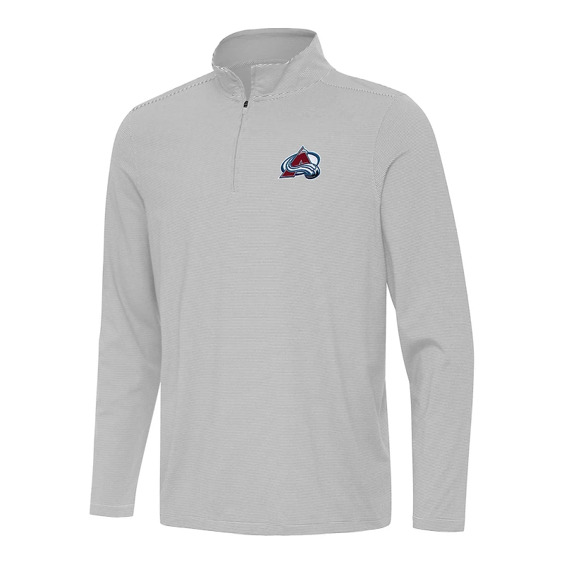 Men's Antigua Gray Colorado Avalanche Twine Quarter-Zip Top
