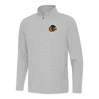 Men's Antigua  Gray Chicago Blackhawks Twine Quarter-Zip Top