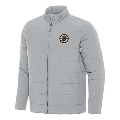 Men's Antigua Gray Boston Bruins Swelter Full-Zip Puffer Jacket