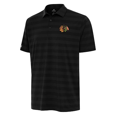 Men's Antigua  Black Chicago Blackhawks Big & Tall Tunnel Polo