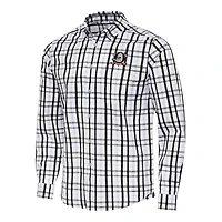 Men's Antigua  Black/Gray Anaheim Ducks Tending 2 Button-Down Long Sleeve Shirt