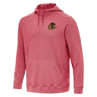 Men's Antigua Heather Red Chicago Blackhawks Cloud Pullover Hoodie